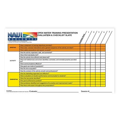 Picture of Slate, Openwater Training Presentation Evaluation & Checklist